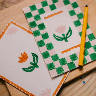 Block Printing Kit - Tulip Print Stationery Set - JOYN