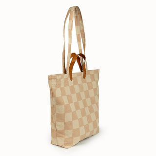 Carryall Canvas Tote - Large Checkerboard Print - JOYN