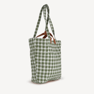 Carryall Tote - Winter Gingham - Olive - JOYN