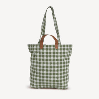 Carryall Tote - Winter Gingham - Olive - JOYN