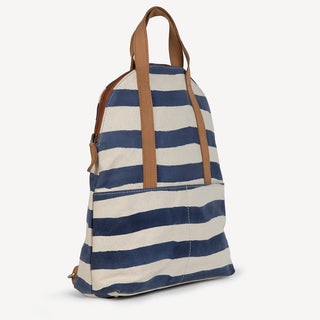 Halfmoon Laptop Backpack - Large Cobalt Stripe Print - JOYN