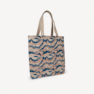 Large Market Tote - Cobalt Blue and Blush Marble Print - JOYN