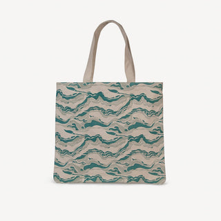 Large Market Tote - Sage and Green Marble Print - JOYN