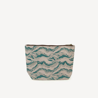 Large Waterproof Pouch - Sage and Green Marble Print - JOYN