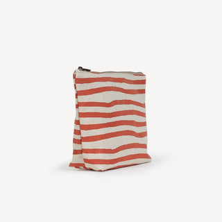 Large Waterproof Pouch - Small Cinnamon Stripe Print - JOYN