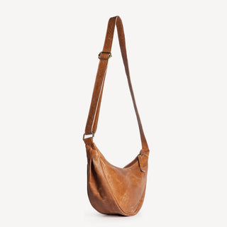 Leather Moon Sling Bag - Camel - JOYN