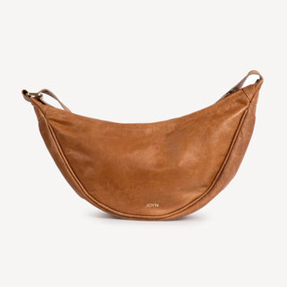 Leather Moon Sling Bag - Camel - JOYN