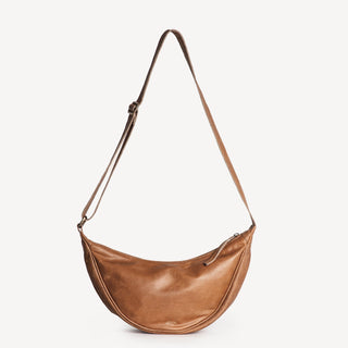 Leather Moon Sling Bag - Camel - JOYN