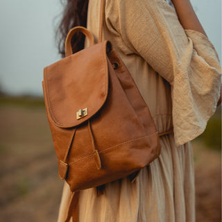 Mini Foldover Backpack - Camel - JOYN