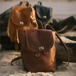 Mini Foldover Backpack - Vintage Brown - JOYN