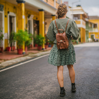 Mini Foldover Backpack - Vintage Brown - JOYN