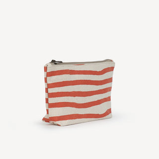 Small Make Up Pouch - Small Cinnamon Stripe Print - JOYN