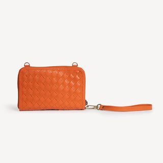 Woven Crossbody Wallet - Burnt Sienna - JOYN