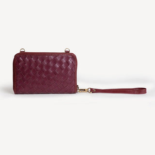 Woven Crossbody Wallet - Plum - JOYN