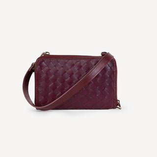 Woven Crossbody Wallet - Plum - JOYN