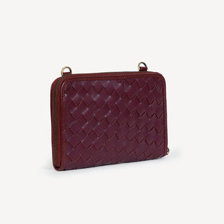 Woven Crossbody Wallet - Plum - JOYN