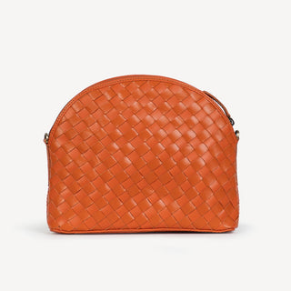 Woven Halfmoon Crossbody - Burnt Sienna - JOYN