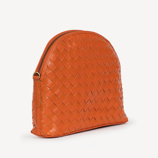 Woven Halfmoon Crossbody - Burnt Sienna - JOYN