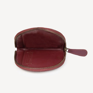 Woven Halfmoon Mini Wallet - Plum - JOYN